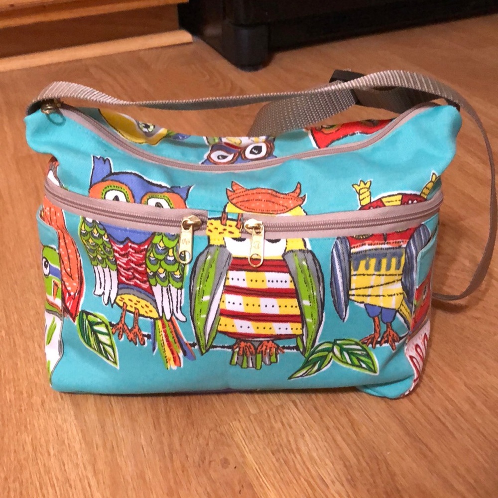 NEW Teal Fabric Owl Purse